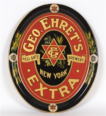 Geo. Ehrets Hell Gate Brewery Extra Oval Beer Tray